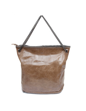 Damen Tasche echt.Leder, Leder Beuteltasche Taupe, Leder...