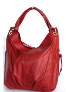 Damen Leder Tasche Shopper, Beuteltasche Rot italienische Handarbeit