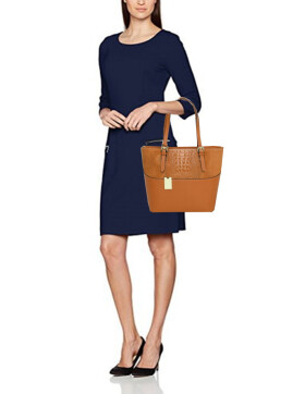 Damen Tasche Leder Cognac ,Shopper Henkeltasche Beutel Tote Bag