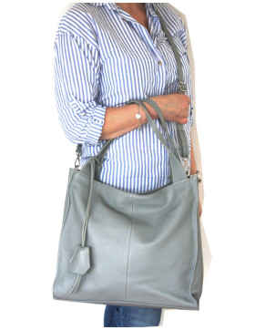Damen Leder Tasche ,Shopper Schultertasche Taupe, italienische Handarbeit