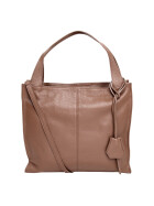Damen Leder Tasche ,Shopper Schultertasche Taupe, italienische Handarbeit