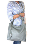 Damen Leder Tasche ,Shopper Schultertasche Taupe, italienische Handarbeit