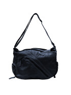 Damen Leder Tasche mit Schulterriemen, Schultertasche, Umh&auml;ngetasche College Tasche Blau