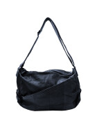 Damen Leder Tasche mit Schulterriemen, Schultertasche, Umh&auml;ngetasche College Tasche Blau