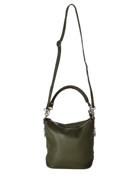 Damen Leder Tasche  olivgrün, Schultertasche klein, Italienische Umhängetasche mit Henkel, Beuteltasche Leder, Lederbeutel Italienische Handarbeit