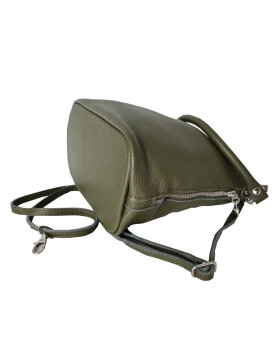 Damen Leder Tasche  olivgrün, Schultertasche klein, Italienische Umhängetasche mit Henkel, Beuteltasche Leder, Lederbeutel Italienische Handarbeit