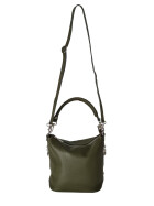 Damen Leder Tasche  olivgrün, Schultertasche klein, Italienische Umhängetasche mit Henkel, Beuteltasche Leder, Lederbeutel Italienische Handarbeit