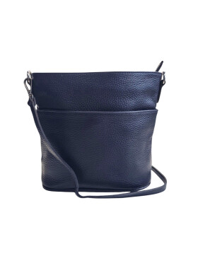 Damen Leder Tasche blau, Schultertasche klein, Italienische Umhängetasche mit Henkel, Beuteltasche Leder, Lederbeutel Italienische Handarbeit