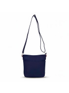 Damen Leder Tasche blau, Schultertasche klein, Italienische Umhängetasche mit Henkel, Beuteltasche Leder, Lederbeutel Italienische Handarbeit