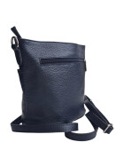 Damen Leder Tasche blau, Schultertasche klein, Italienische Umhängetasche mit Henkel, Beuteltasche Leder, Lederbeutel Italienische Handarbeit