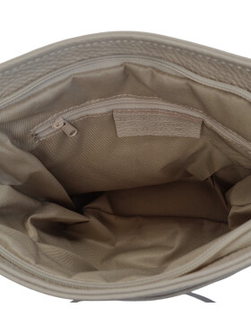 Damen Leder Tasche taupe, Schultertasche klein, Italienische Umhängetasche mit Henkel, Beuteltasche Leder, Lederbeutel Italienische Handarbeit