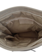 Damen Leder Tasche taupe, Schultertasche klein, Italienische Umhängetasche mit Henkel, Beuteltasche Leder, Lederbeutel Italienische Handarbeit