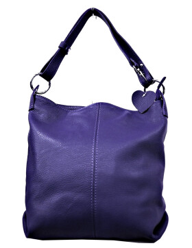 Damen Leder Tasche, Schultertasche klein, Italienische Umh&auml;ngetasche mit Henkel, Beuteltasche Leder, Lederbeutel Italienische Handarbeit Lila