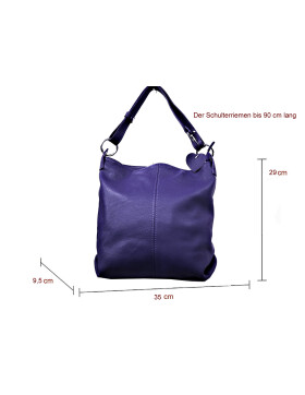 Damen Leder Tasche, Schultertasche klein, Italienische Umh&auml;ngetasche mit Henkel, Beuteltasche Leder, Lederbeutel Italienische Handarbeit Lila