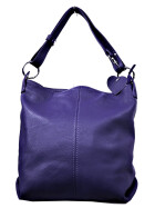 Damen Leder Tasche, Schultertasche klein, Italienische Umh&auml;ngetasche mit Henkel, Beuteltasche Leder, Lederbeutel Italienische Handarbeit Lila