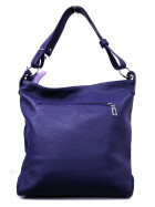 Damen Leder Tasche, Schultertasche klein, Italienische Umh&auml;ngetasche mit Henkel, Beuteltasche Leder, Lederbeutel Italienische Handarbeit Lila