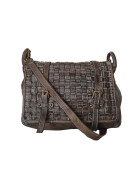 Damen Tasche Leder Messenger, Leder Schultertasche geflochten