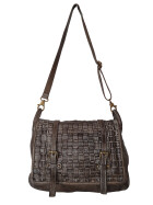 Damen Tasche Leder Messenger, Leder Schultertasche geflochten