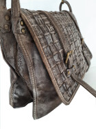 Damen Tasche Leder Messenger, Leder Schultertasche geflochten