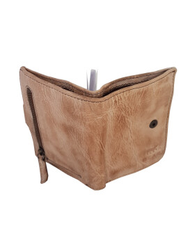 Bear Design Leder Herren Geldb&ouml;rse klein mit RFID Schutz, Lederb&ouml;rse Portemonnaie mit M&uuml;nzfach und Visitenh&uuml;llen CL 527 Beige