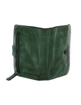 Bear Design Leder Herren Geldb&ouml;rse klein mit RFID Schutz, Lederb&ouml;rse Portemonnaie mit M&uuml;nzfach und Visitenh&uuml;llen CL 527 Dunkelgr&uuml;n