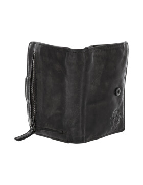 Bear Design Leder Herren Geldb&ouml;rse klein mit RFID Schutz, Lederb&ouml;rse Portemonnaie mit M&uuml;nzfach und Visitenh&uuml;llen CL 527 Schwarz