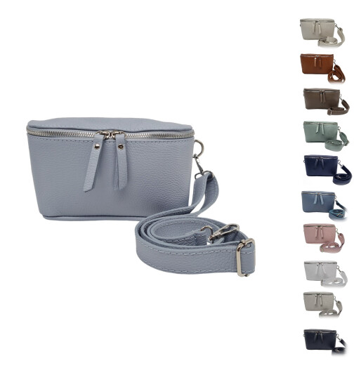 Trendige Damen H&uuml;fttasche mit Gurt, Brusttasche, G&uuml;rteltasche,Crossbody Bag, Umh&auml;ngetasche ital.  Echtleder
