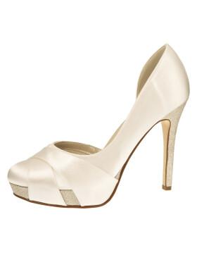 Brautschuhe Kelis Ivory Satin/ Fine Glitter 41 Gr. SALE