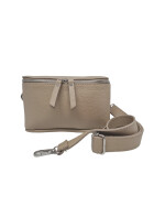 Damen Mode H&uuml;fttasche mit Gurt, Brusttasche mit bereitem Gurt, G&uuml;rteltasche,Crossbody Tasche, Umh&auml;ngetasche italienisches Echtleder helltaupe