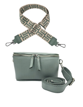 Damen Mode H&uuml;fttasche mit Gurt, Brusttasche mit bereitem Gurt, G&uuml;rteltasche,Crossbody Tasche, Umh&auml;ngetasche italienisches Echtleder mint