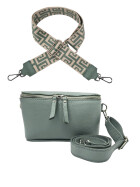 Damen Mode H&uuml;fttasche mit Gurt, Brusttasche mit bereitem Gurt, G&uuml;rteltasche,Crossbody Tasche, Umh&auml;ngetasche italienisches Echtleder mint