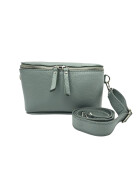 Damen Mode H&uuml;fttasche mit Gurt, Brusttasche mit bereitem Gurt, G&uuml;rteltasche,Crossbody Tasche, Umh&auml;ngetasche italienisches Echtleder mint