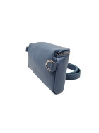 Damen Mode H&uuml;fttasche mit Gurt, Brusttasche mit bereitem Gurt, G&uuml;rteltasche,Crossbody Tasche, Umh&auml;ngetasche italienisches Echtleder mittelblau