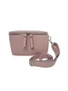 Damen Mode H&uuml;fttasche mit Gurt, Brusttasche mit bereitem Gurt, G&uuml;rteltasche,Crossbody Tasche, Umh&auml;ngetasche italienisches Echtleder rose