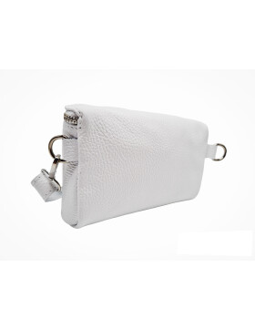 Damen Mode H&uuml;fttasche mit Gurt, Brusttasche mit bereitem Gurt, G&uuml;rteltasche,Crossbody Tasche, Umh&auml;ngetasche italienisches Echtleder Wei&szlig;