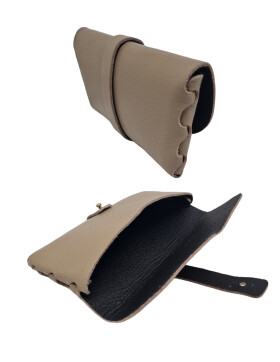 Damen Leder G&uuml;rteltasche, abnehmbare Taillie Tasche, Taillien Beutel, kleine G&uuml;rtelb&ouml;rse, H&uuml;ftb&ouml;rse Leder helltaupe