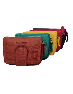 Old River Damen Leder Geldbörse Klein, Damen...