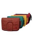 Old River Damen Leder Geldb&ouml;rse Klein, Damen Portemonnaie, Geldtasche mit Kartenf&auml;cher Z5025, gewaschenes echt Leder