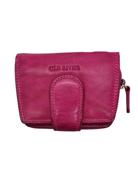 Old River Damen Leder Geldbörse Klein, Damen Portemonnaie RFID Schutz, Lederbörse Vintage pink