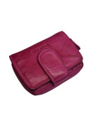 Old River Damen Leder Geldbörse Klein, Damen Portemonnaie, Lederbörse Vintage pink