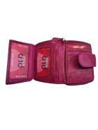 Old River Damen Leder Geldbörse Klein, Damen Portemonnaie, Lederbörse Vintage pink