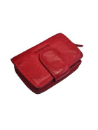 Old River Damen Leder Geldbörse Klein, Damen Portemonnaie RFID Schutz, Lederbörse Vintage rot