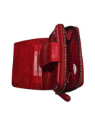 Old River Damen Leder Geldbörse Klein, Damen Portemonnaie RFID Schutz, Lederbörse Vintage rot
