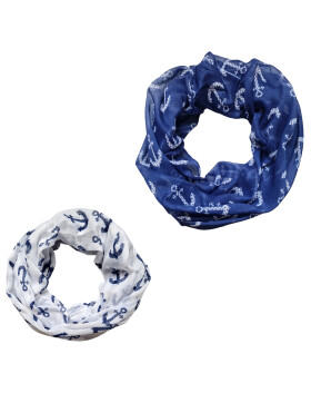 Damen Schal Loop Maritim, Rundschal mit Anker,...