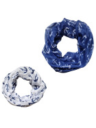 Loop - Schal/Schlauchschal, Schlauchtuch leicht, Halstuch Marine,Anker Motiv Viskose