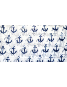 Loop - Schal/Schlauchschal, Schlauchtuch leicht, Halstuch Marine,Anker Motiv Viskose Weiss