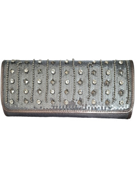 Abendtasche Clutch Disko Tasche mit Nieten, Pailetten,...