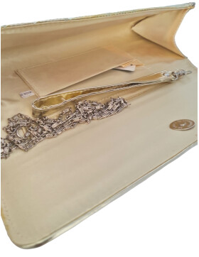Abendtasche Clutch Disko Tasche mit Nieten, Pailetten, Strasssteinen Gold
