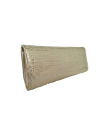 Abendtasche Clutch Disko Tasche mit Nieten, Pailetten, Strasssteinen Gold