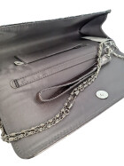 Abendtasche Clutch Disko Tasche mit Nieten, Pailetten, Strasssteinen Silber